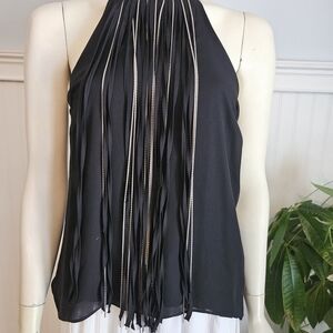 G by Guess Black Fringe Tank Top